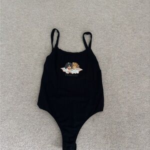 Fiorucci Black Angel Graphic Bodysuit